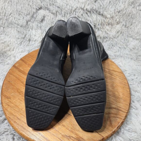 Areosoles "Renr" Cinnamon Womens Size 8M Retro Black Flexible Heeled Ankle Boots - Picture 5 of 10